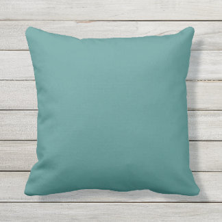 Solid Peacock Teal Outdoor Pillow