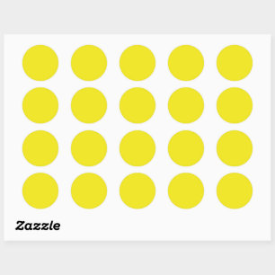 Solid pineapple bright yellow classic round sticker