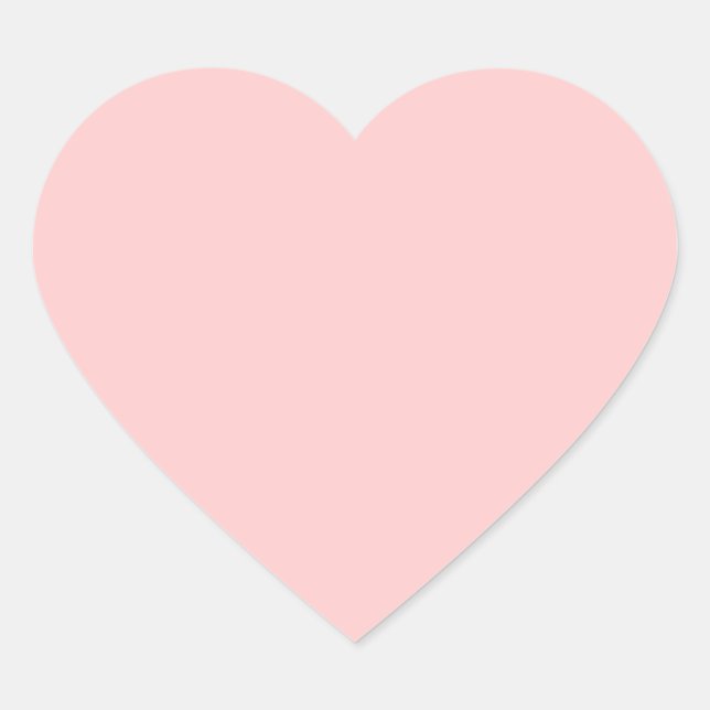 Solid Pink Background Web Colour FFCCCC Heart Sticker (Front)