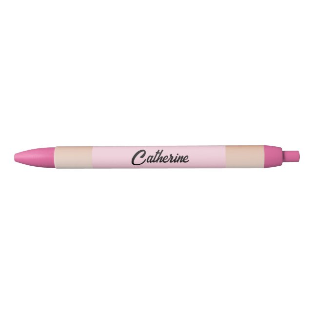 Solid pink gradient black ink pen (Front)