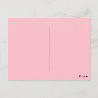 Solid Pink Post Card Personalized Greeting Design