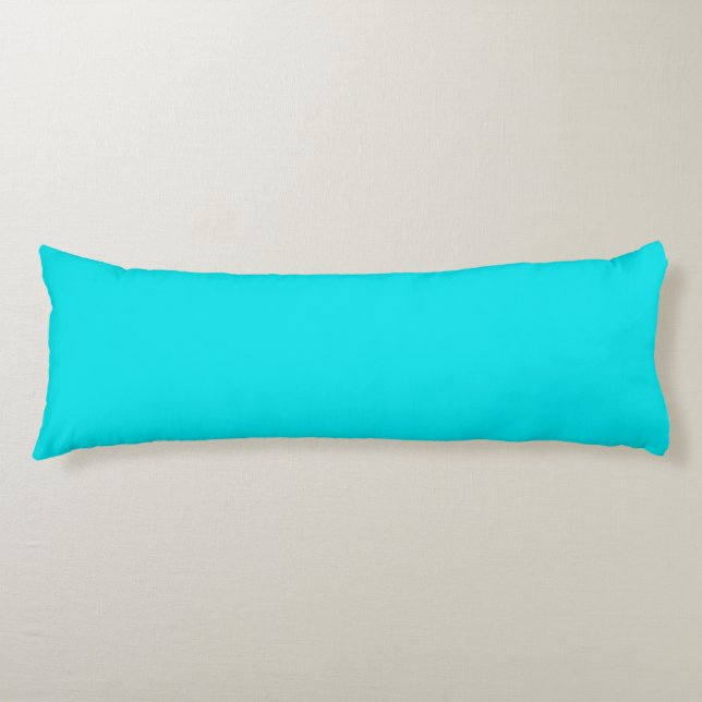Solid Plain Bright Cyan/Turquoise Body Pillow (Front)