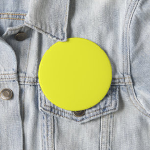 Solid plain bright yellow 4 inch round button