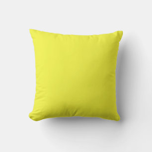 Solid plain bright yellow throw pillow