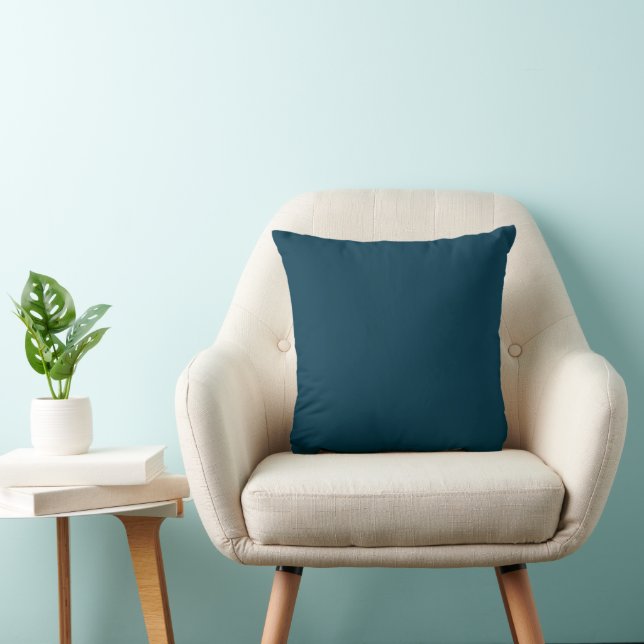 Solid Plain Dark Blue Green Cushion/ Throw Pillow (Chair)