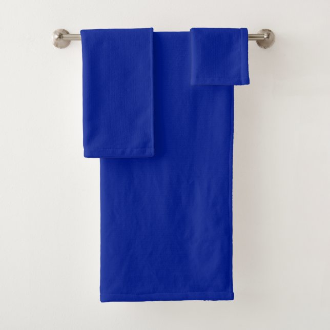 Solid plain Egyptian blue Bath Towel Set (Insitu)