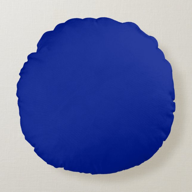 Solid plain Egyptian blue Round Pillow (Front)