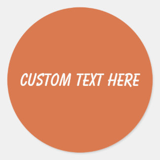 Solid plain harvest pumpkin orange classic round sticker