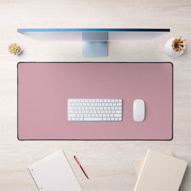 Solid, Plain Pink Quartz Blush Desk Mat (Office 1)
