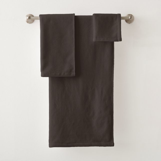 Solid, Plain Walnut Brown,  Bath Towel Set (Insitu)