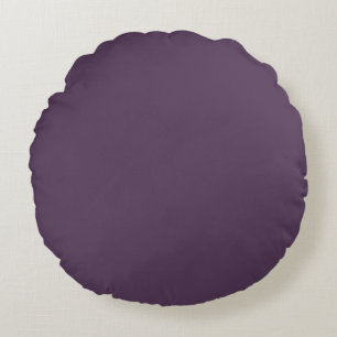 Solid plum dark dull purple round pillow