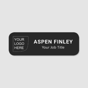 Solid Plum Elegant Logo Name Tag