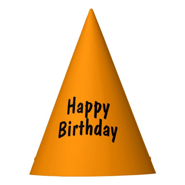 Solid Princeton Orange Birthday Party Hat (Front)