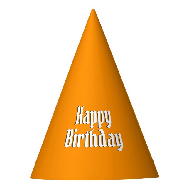 Solid Princeton Orange Birthday Party Hat (Front)
