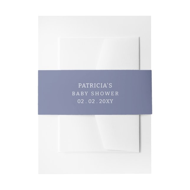 Solid Purple Blue  Invitation Belly Band (Front Example)