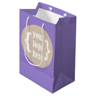 Solid Purple Promotional Gift Bag w/ White Logo