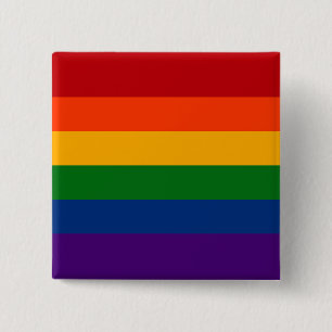 Solid Rainbow Pride Flag 2 Inch Square Button