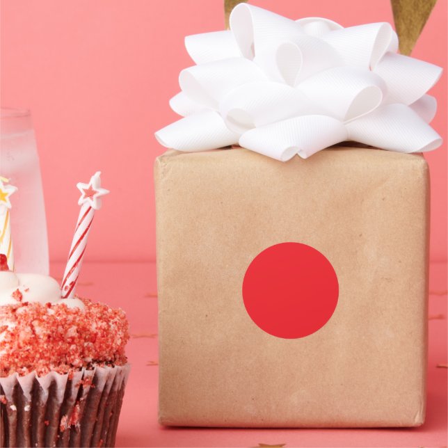 Solid Red Background  Classic Round Sticker (Party)