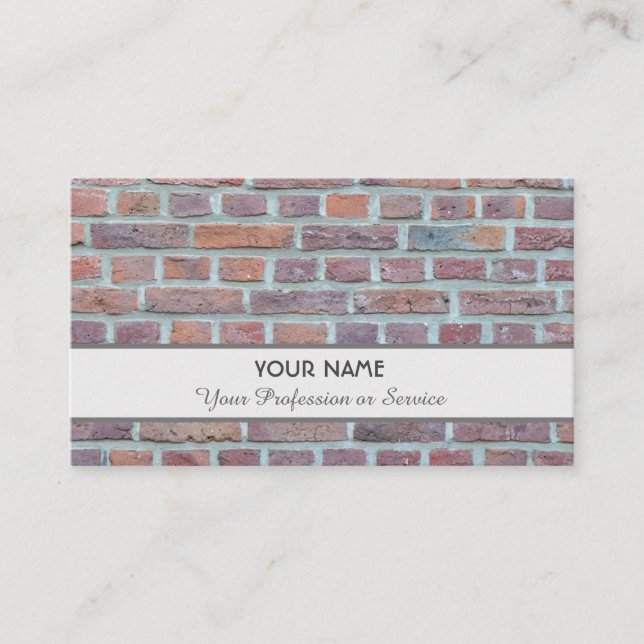 Solid red brickwall business card (Front)