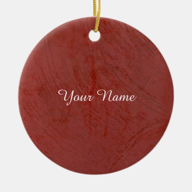 Solid Red Ceramic Ornament (Front)