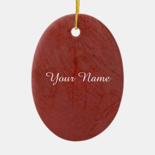 Solid Red Ceramic Ornament (Front)