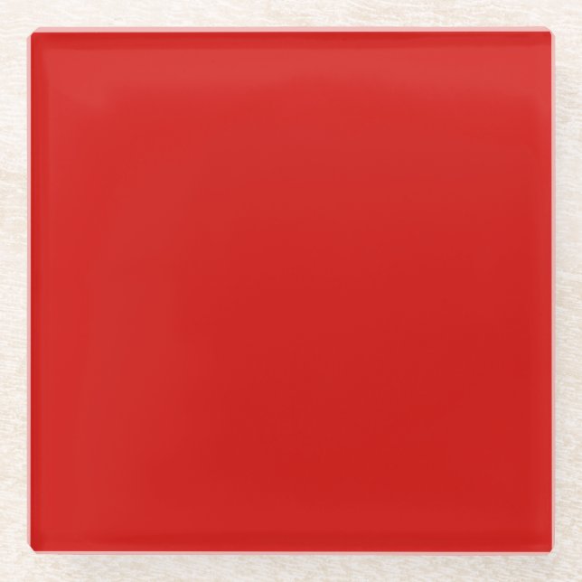 Solid Red Glass Coaster (Front)