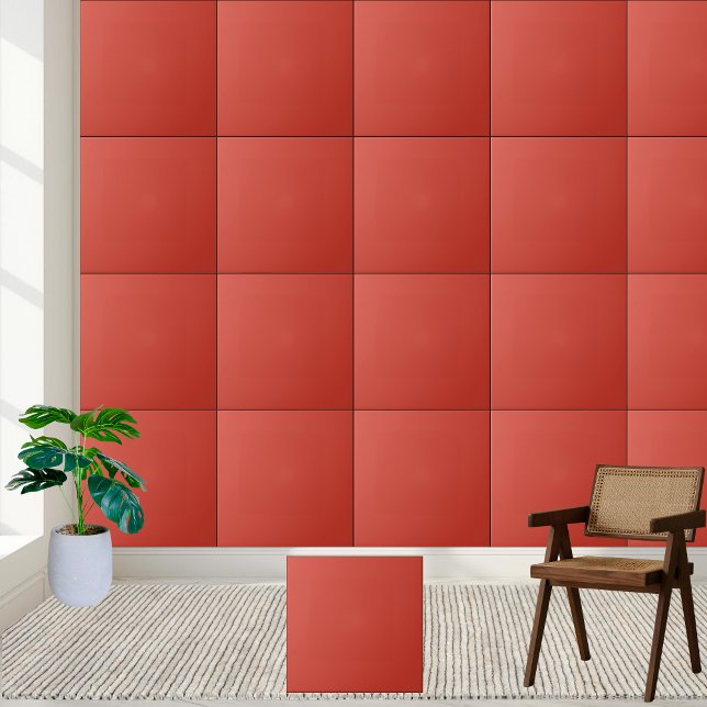 Solid Red-Orange Ceramic Tile (Solid Red-Orange Ceramic Tile)
