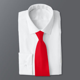 Solid Red Plain Monochrome Minimalist Elegant Tie