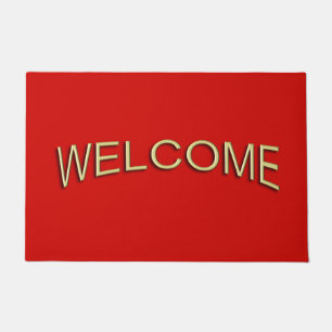 Solid Red Welcome Doormat