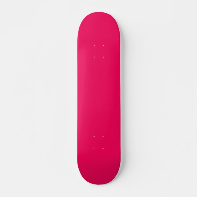 Solid reddish bright hot pink skateboard (Front)