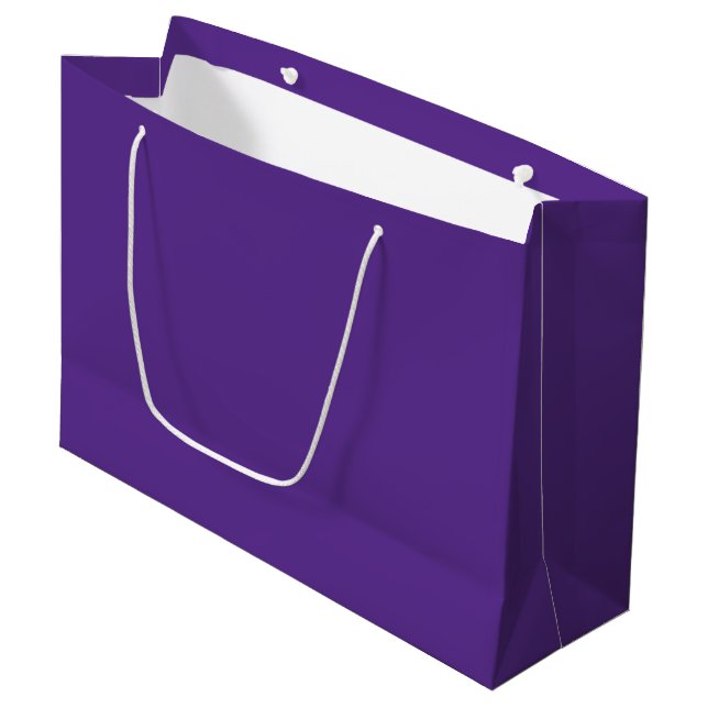 Solid rich purple violet large gift bag (Front Angled)