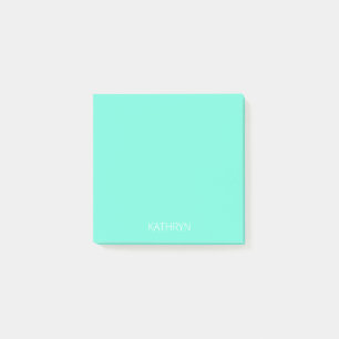 solid rich royal mint green post-it notes