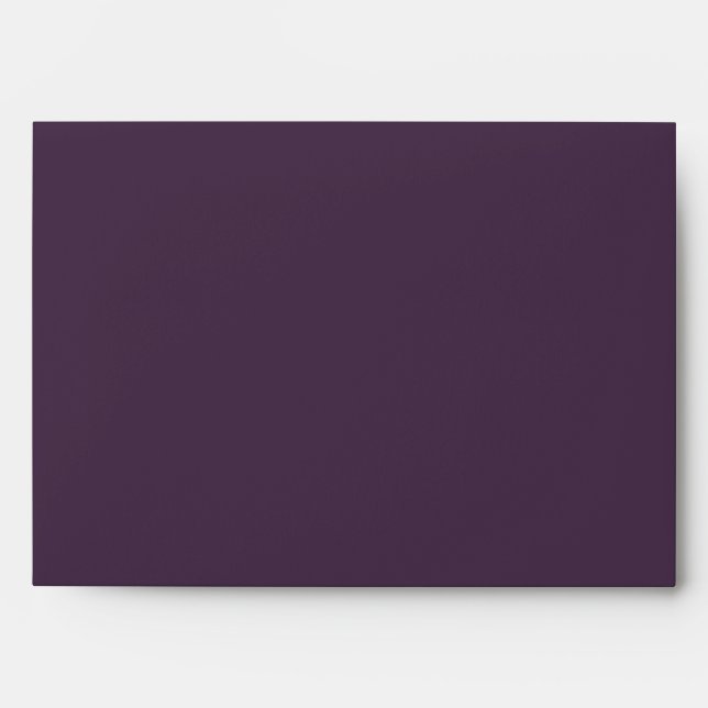 Solid Rich Wine Purple Wedding Envelope (Front)