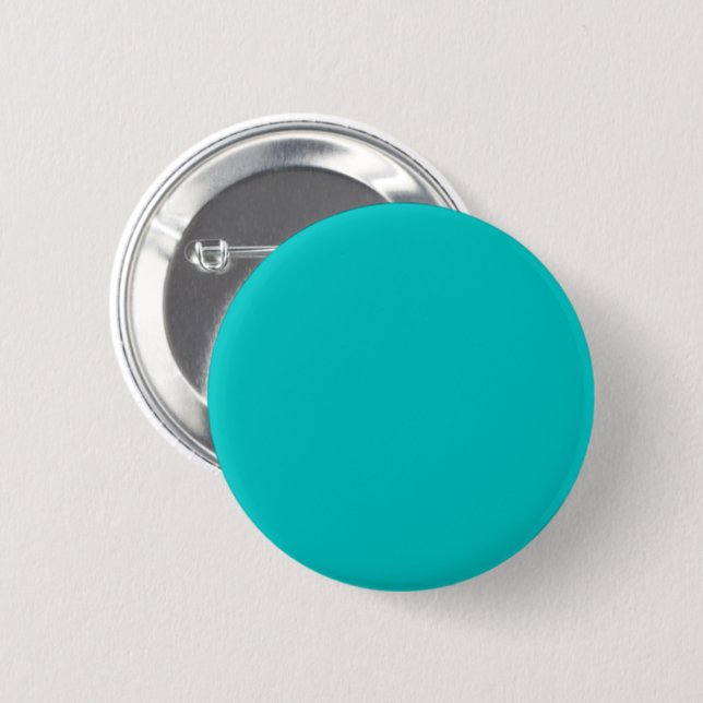 Solid robins egg blue turquoise light sea green 2 inch round button (Front & Back)