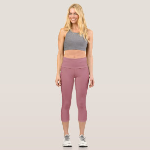 Solid Rose Gold Color Capri Leggings