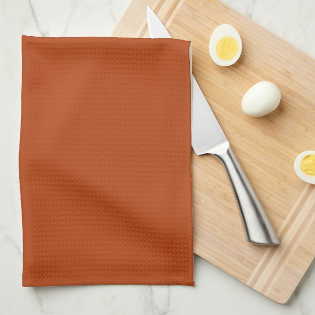 Solid rust brown kitchen towel (Quarter Fold)