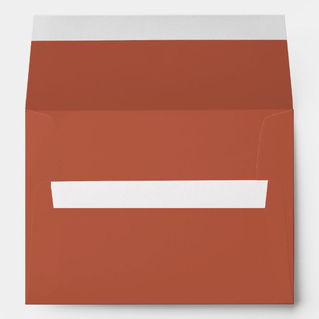 Solid Rustic Terracotta Ember Wedding Stationary Envelope (Back (Bottom))
