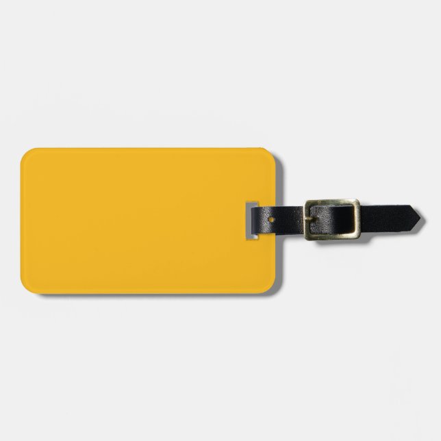 Solid Saffron Yellow / Gold Luggage Tag (Front Horizontal)