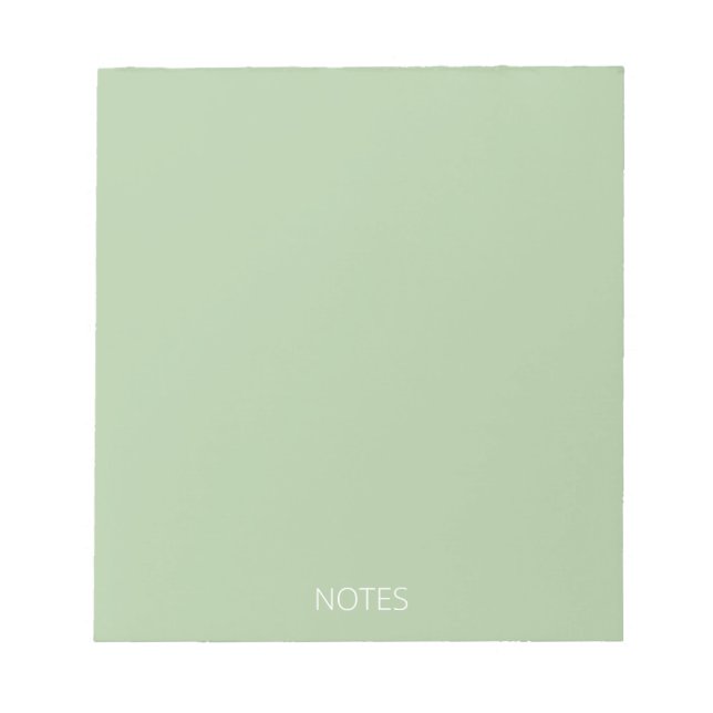 solid sage green natural minimalist notepad (Front)