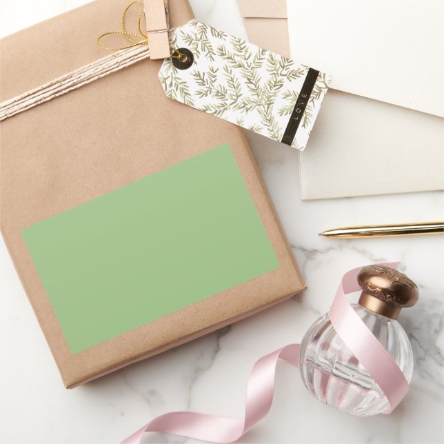 Solid Sage Green Rectangle Stickers (Gifting)