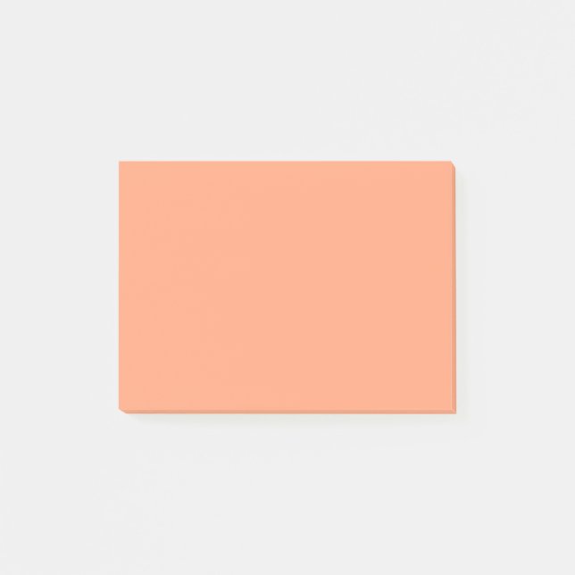 Solid Salmon Pink colour background customizable Post-it Notes (Front)