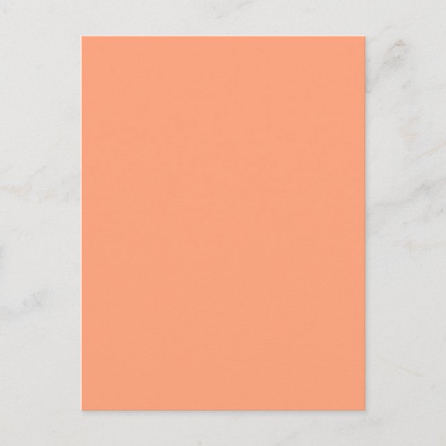 Solid Salmon Pink colour background customizable Postcard (Front)