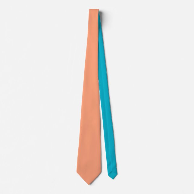 Solid Salmon Pink colour background customizable Tie (Front)