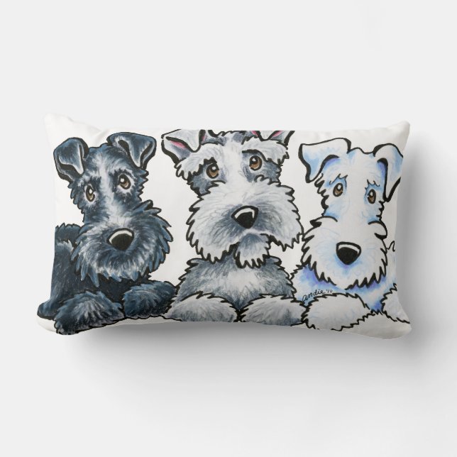 Solid Schnauzers Lumbar Pillow (Front)