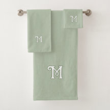 Solid Serene Sage Monogram