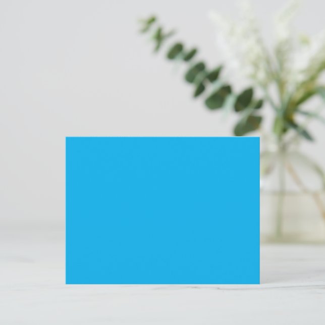 Solid sky blue background postcard (Standing Front)