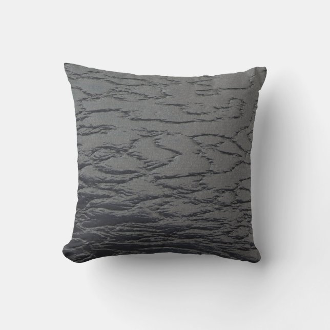 Solid Slate Grey Throw Pillow (Front)