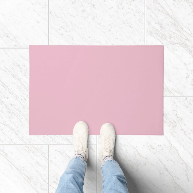 Solid Soft Blush Pink Door Mat (Indoor)