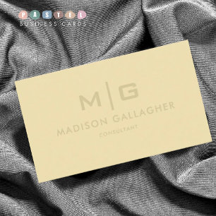 Solid Soft Light Banana Cream Yellow Colour Business Card