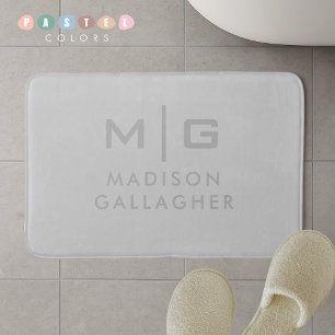 Solid Soft Light Gray Pastel Steel Grey Color Bath Mat